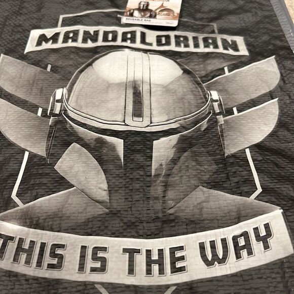 Star Wars The Mandalorian Mando Helmet Emblem Graphic reusable grocery candy bag - Picture 3 of 5
